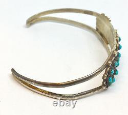 Antique Native R D MALIE Turquoise bead sterling silver Bracelet