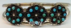 Antique Native R D MALIE Turquoise bead sterling silver Bracelet