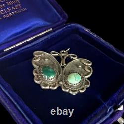 Antique Vintage Native Navajo Pawn Coin Sterling Silver Turquoise Pendant 8.6g