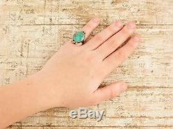Antique Vintage Native Navajo Pawn Sterling Silver Royston Turquoise Ring S 3.75