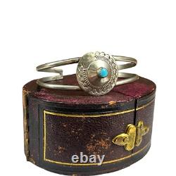 Antique Vintage Native Navajo Pawn Sterling Silver Turquoise Cuff Bracelet 11.7g