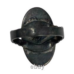 Antique Vintage Native Navajo Sterling Silver 925 Turquoise Ring S 4.25 3.3g