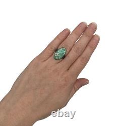 Antique Vintage Native Navajo Sterling Silver 925 Turquoise Ring S 4.25 3.3g
