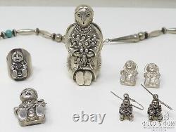 Assorted Vintage Sterling Silver Native American Storyteller Jewelry Set 27059