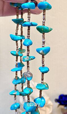 Authentic Vintage Native American, Navajo Turquoise & Heishi Shell Necklace