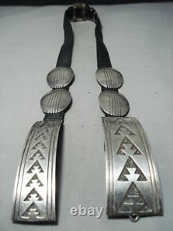 Authentic Vintage Navajo Tommy Jackson 1987 Sterling Silver Concho Belt