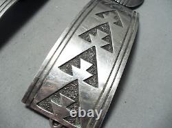 Authentic Vintage Navajo Tommy Jackson 1987 Sterling Silver Concho Belt