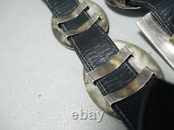 Authentic Vintage Navajo Tommy Jackson 1987 Sterling Silver Concho Belt