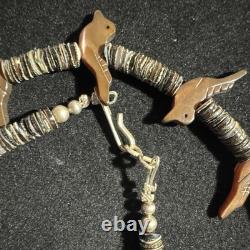Authentic Vintage Zuni Native American Heishi Bird fetish necklace RARE BEAUTY