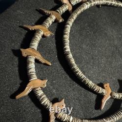 Authentic Vintage Zuni Native American Heishi Bird fetish necklace RARE BEAUTY