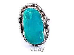 Authentic vtg native american navajo sterling turquoise twisted ring 4 6 GR