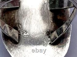 Authentic vtg native american navajo sterling turquoise twisted ring 4 6 GR