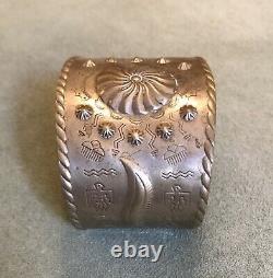 BELL TRADING Native American Cuff Bracelet Navajo Vintage Jewelry Nickel Silver