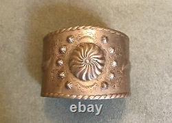 BELL TRADING Native American Cuff Bracelet Navajo Vintage Jewelry Nickel Silver