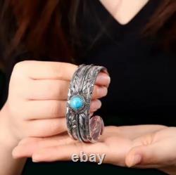 BRAND NEW! Vintage native American Navajo silver turquoise stone cuff bracelet