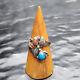 Bague vintage Navajo Gorges Kee turquoise sterling et corail taille 9