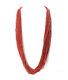 Beaded Multi-Strand 32 Necklace Red Glass Seed Beads Vintage Native American