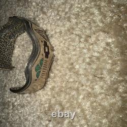 Beautiful Vintage Native American Sterling Turquoise Bracelet heavy
