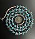 Beautiful Vintage Navajo Blue Spiderweb Turquoise Heishi Necklace 32 51g #268