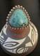 Beautiful Vintage Navajo (Din&egrave;) Turquoise & Sterling Silver Ring Stunning Stone