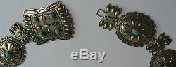 Beautiful Vintage Navajo Indian Sterling Silver & Turquoise Concho Women's Belt