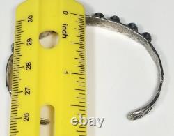 Beautiful Vintage Navajo Sterling Cuff, 9 Stone Setting. Signed. 925 Cuff