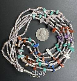 Beautiful Vintage Navajo Triple Strand Turquoise Heishi Necklace 30 60g #266