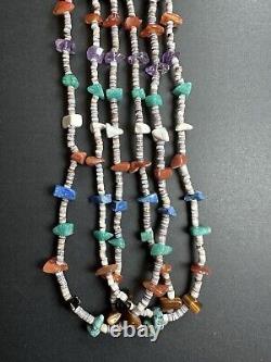 Beautiful Vintage Navajo Triple Strand Turquoise Heishi Necklace 30 60g #266