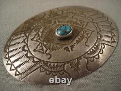 Big Old Navajo Lone Mountain Turquoise Silver Pin