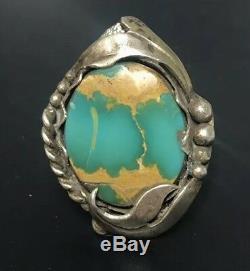 Big Vintage Navajo Royston Turquoise Sterling Ring Sz 7.5