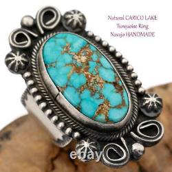 Blue CARICO LAKE Turquoise Ring Sterling Silver BOYD ASHELY Native American sz 6