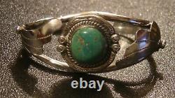 Blue Turquoise Navajo Sterling Silver Cuff Bracelet Jewelry Nizhoni Vintage