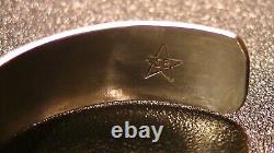Blue Turquoise Navajo Sterling Silver Cuff Bracelet Jewelry Sb Star Vintage