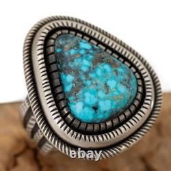 CALVIN MARTINEZ Navajo Turquoise Ring Sterling Silver Ithaca Peak 9.75- 10 MENS