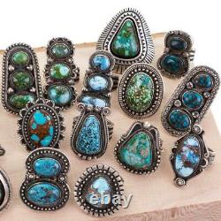 CALVIN MARTINEZ Turquoise Ring ITHACA PEAK Sterling Silver INGOT Navajo Handmade