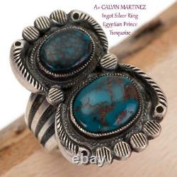 CALVIN MARTINEZ Turquoise Ring Natural EGYPTIAN PRINCE Sterling Silver INGOT 7