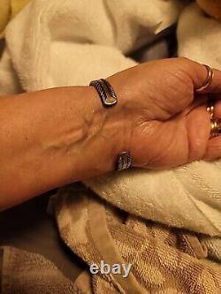 CAROLYN POLLACK Sterling Silver Lapis Cuff Bracelet 33gm Signed Vintage Jewelry