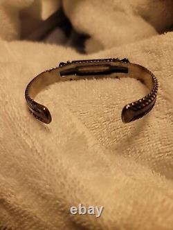CAROLYN POLLACK Sterling Silver Lapis Cuff Bracelet 33gm Signed Vintage Jewelry