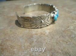 CONTEMPORARY Vintage Navajo Sterling Silver KINGMAN Turquoise Bracelet