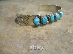 CONTEMPORARY Vintage Navajo Sterling Silver KINGMAN Turquoise Bracelet