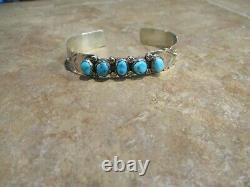 CONTEMPORARY Vintage Navajo Sterling Silver KINGMAN Turquoise Bracelet