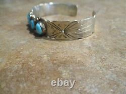 CONTEMPORARY Vintage Navajo Sterling Silver KINGMAN Turquoise Bracelet