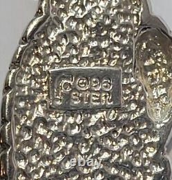 Carol Felley Blue Turquoise Sterling Silver Leaf Pendant Southwestern Vintage