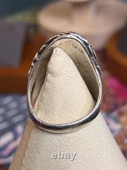 Cast Vintage Turquoise And Sterling Ring Unsigned Southwestern Style Size 10