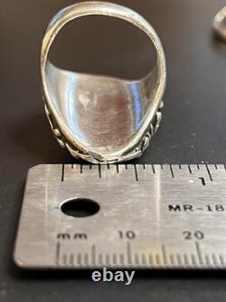 Cast Vintage Turquoise And Sterling Ring Unsigned Southwestern Style Size 10