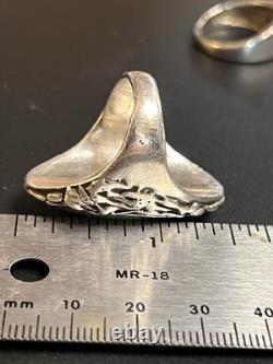 Cast Vintage Turquoise And Sterling Ring Unsigned Southwestern Style Size 10