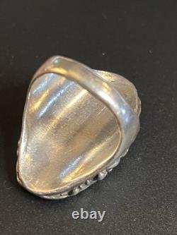 Cast Vintage Turquoise And Sterling Ring Unsigned Southwestern Style Size 10