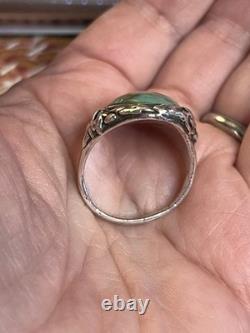 Cast Vintage Turquoise And Sterling Ring Unsigned Southwestern Style Size 10