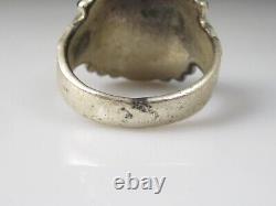 Chief Ring Native American Headdress MOP Turquoise Size 9 Estate Vintage