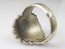 Chief Ring Native American Headdress MOP Turquoise Size 9 Estate Vintage